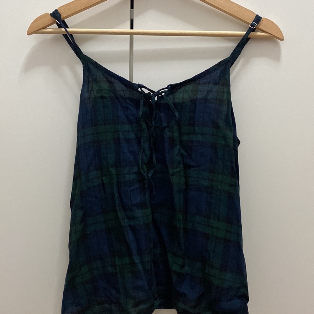 NWT Vintage babydoll plaid tank top